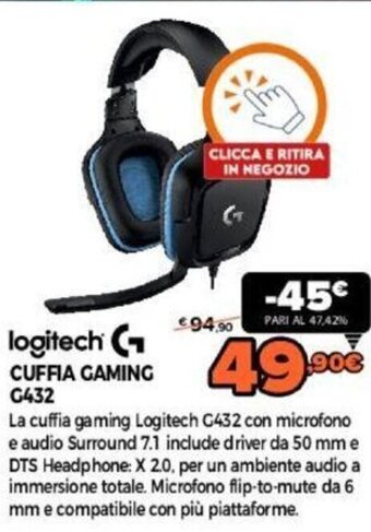 Expert logitech Cuffia Gaming G432 offerta