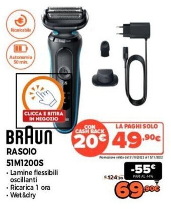 Expert Braun Rasoio 51M1200S offerta
