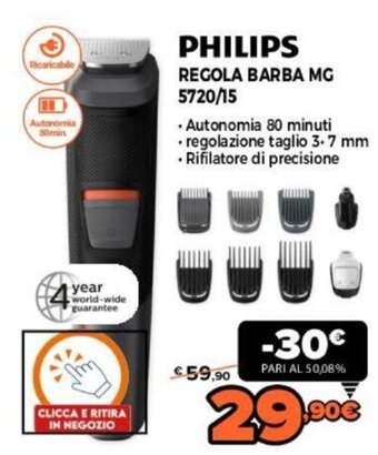Expert Philips Regola Barba MG 5720/15 offerta