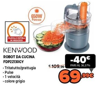 Expert Kenwood Robot da Cucina FDP22130GY offerta