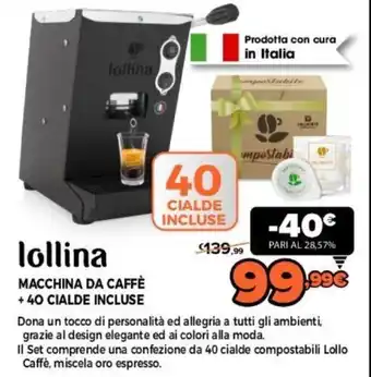 Expert lollina Macchina da Caffè + 40 Cialde Incluse offerta