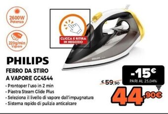 Expert Philips Ferro da Stiro a Vapore GC4544 offerta