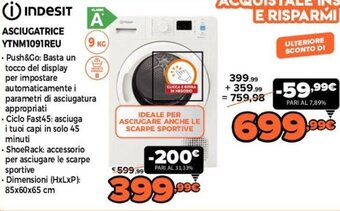Expert Indesit Asciugatrice YTNM1091REU offerta
