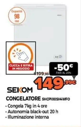Expert Sekom Congelatore SHCP100SH4WF0 offerta