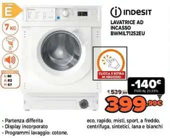 Expert Indesit Lavatrice Ad Incasso BWMIL71252EU offerta