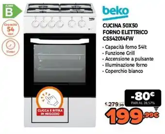 Expert beko Cucina 50x50 Forno Elettrico CSS42014FW offerta