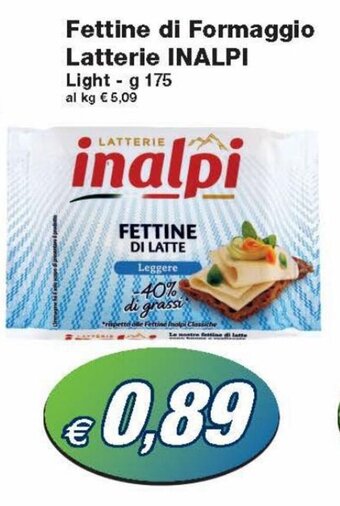 Prix Quality Inalpi Fettine di Formaggio Latterie 175 g offerta