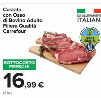 Carrefour Iper Costata con osso di bovino adulto filiera qualità carrefour offerta