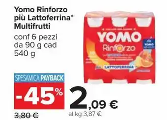 Carrefour Iper Yomo rinforzo più lattoferrina multifrutti offerta