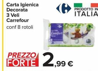 Carrefour Iper Carta igienica decorata 3 veli carrefour offerta