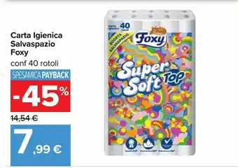 Carrefour Iper Carta igienica salvaspazio foxy offerta