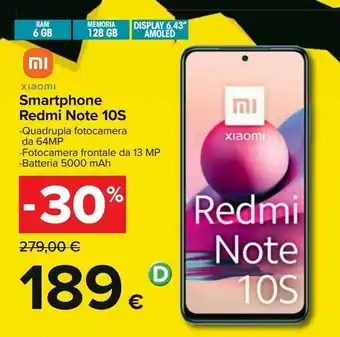Carrefour Iper Smartphone redmi note 10s offerta