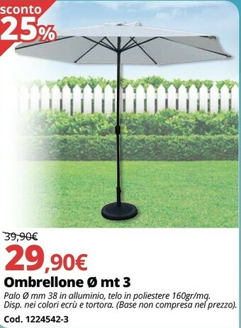 Brico Io Ombrellone Ø Mt 3 offerta