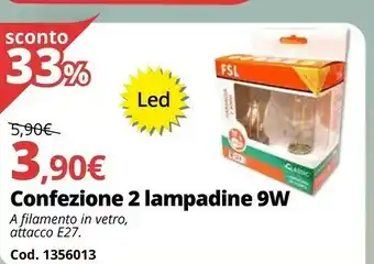 Brico Io Confezione 2 Lampadine 9W offerta