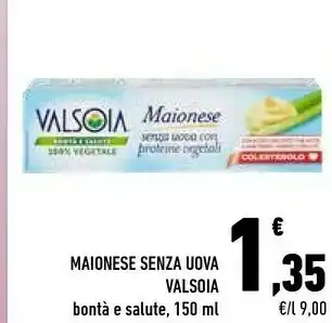 Conad City Valsoia CondiSoia Maionese Senza Uova 150 G(ml) offerta