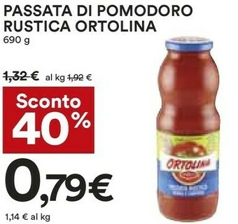 Coop Rodolfi Ortolina Passata Di Pomodoro 690 G(ml) offerta