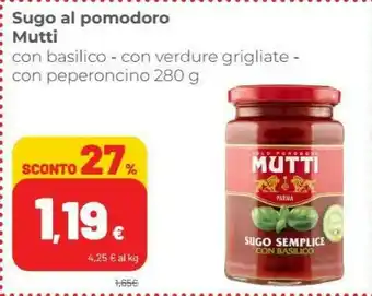 Coop Mutti Sugo Pomodoro E Basilico 280 G(ml) offerta