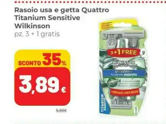 Coop Wilkinson Rasoio Usa E Getta Quattro Titanium Sensitive offerta