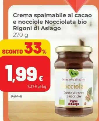 Coop Rigoni Di Asiago Nocciolata Crema Spalmabile Al Cacao E Nociole Bio offerta