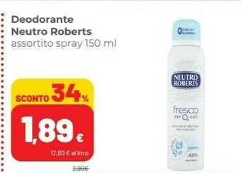 Coop Neutro Roberts Deodorante offerta