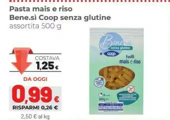Coop Coop Bene.si Pasta Mais E Riso Senza Glutine offerta