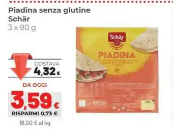 Coop Schar Piadina Senza Glutine offerta