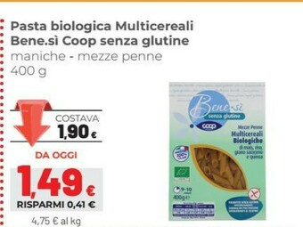 Coop Coop Bene.si Pasta Biologica Multicereali Senza Glutine offerta