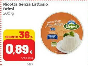 Coop Brimi Ricotta Senza Lattosio 200 G(ml) offerta