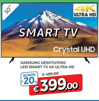 DPiù Samsung Series 7 UE50TU7090S 127 Cm (50") 4K Ultra HD Smart TV Wi-Fi Nero offerta