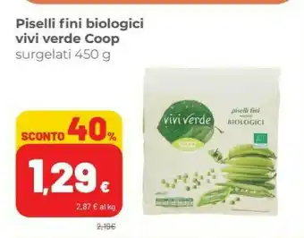 Coop Coop - Piselli Fini Surgelati Biologici Vivi Verde 450 G(ml) offerta