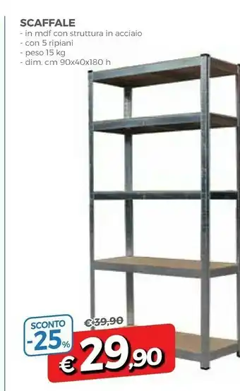 Famila Scaffale Struttura In Acciaio 15 Kg 90x40x180 Cm offerta