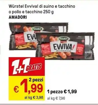 Iper La Grande Amadori Evviva! Il Wurstel Italiano 250 G(ml) offerta
