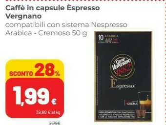 Coop Vergnano Caffe Caffe In Capsule Espresso offerta