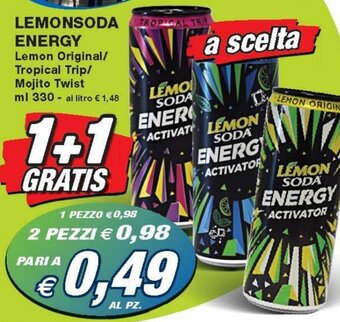 Prix Quality Lemonsoda Energy 330 ml offerta