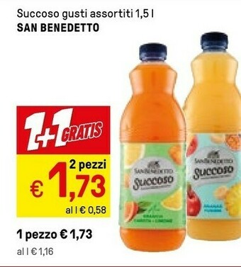 Iper La Grande San Benedetto Succoso Gusto Frutti Rossi 1500 G(ml) offerta