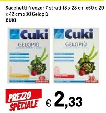 Iper La Grande Cuki Sacchetti Freezer 7 Strati 18 X 28 Cm X60 O 29 X 42 Cm X30 Gelopiu offerta