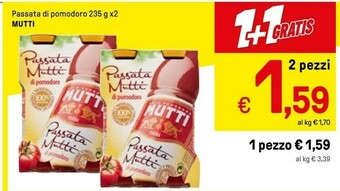 Iper La Grande Mutti Passata Di Pomodoro 235 G(ml) offerta
