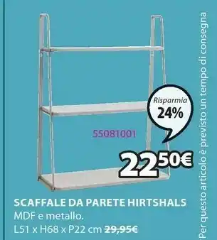 JYSK Scaffale Da Parete Hirtshals offerta