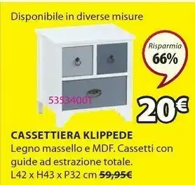 JYSK Cassettiera Klippede offerta