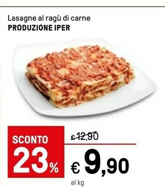 Iper La Grande Produzione Iper Lasagne Al Ragù Di Carne offerta