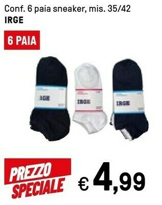 Irge Confezione 6 Paia Sneaker