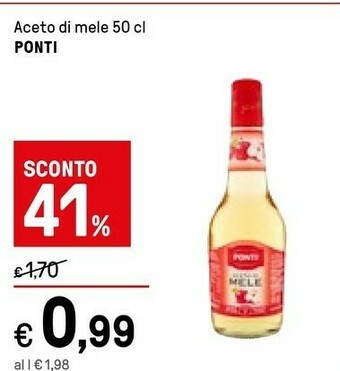 Iper La Grande Ponti Aceto Di Mele 500 G(ml) offerta