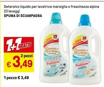 Iper La Grande Spuma Di Sciampagna Detersivo Liquido Per Lavatrice offerta