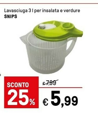 Snips Lavasciuga 3 L Per Insalata E Verdure