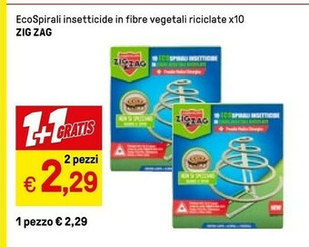 Zig Zag Ecospirali Insetticide In Fibre Vegetali Riciclate