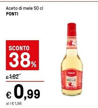 Iper La Grande Ponti Aceto Di Mele 500 G(ml) offerta