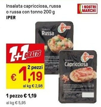 Iper La Grande Iper Insalata Capricciosa, Russa O Russa Con Tonno 200 G offerta