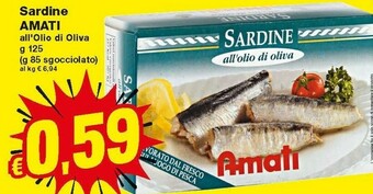 Prix Quality Amati Sardine All'Olio Di Oliva 125 G(ml) offerta