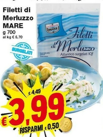 Prix Quality Mare Filetti Di Merluzzo 700 G offerta