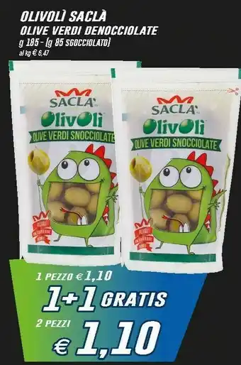 Prix Quality Saclà Olivoli Verdi Snocciolate 185 G(ml) offerta